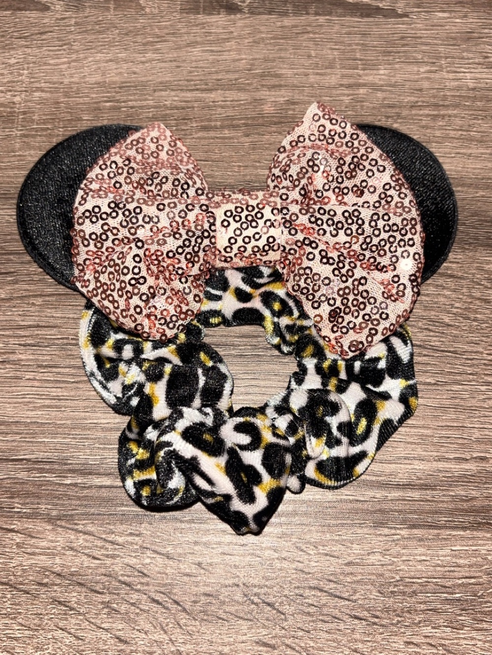 Disney Sequin Bow Mouse Ear Scrunchie Set of Two - Picture 4 of 5